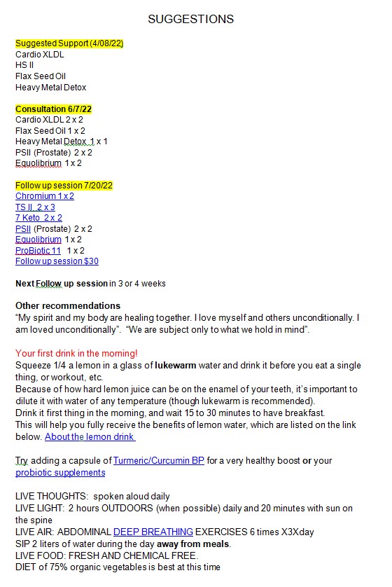 Body Systems Suggestions