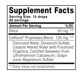 CellFood Silica ingredients